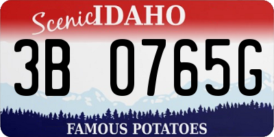 ID license plate 3B0765G