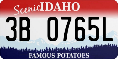 ID license plate 3B0765L