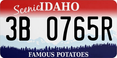 ID license plate 3B0765R