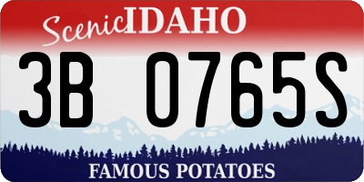 ID license plate 3B0765S