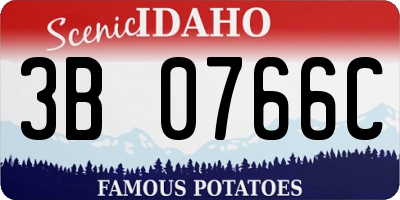 ID license plate 3B0766C