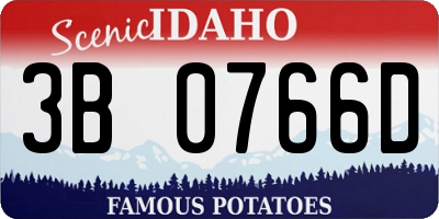 ID license plate 3B0766D