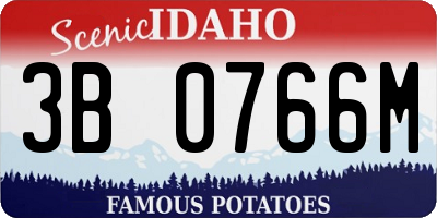 ID license plate 3B0766M