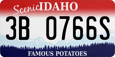 ID license plate 3B0766S
