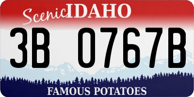 ID license plate 3B0767B