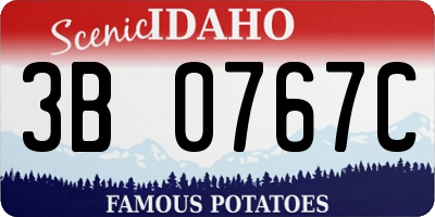 ID license plate 3B0767C