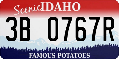 ID license plate 3B0767R