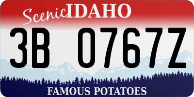 ID license plate 3B0767Z