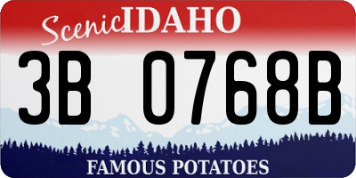 ID license plate 3B0768B