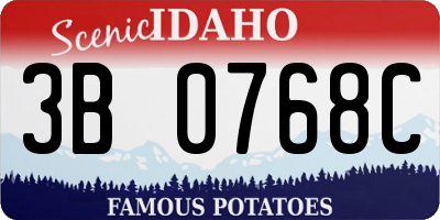 ID license plate 3B0768C