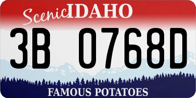 ID license plate 3B0768D