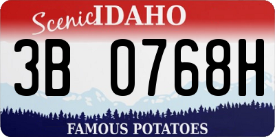 ID license plate 3B0768H