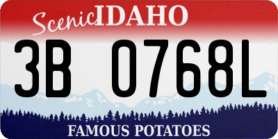 ID license plate 3B0768L