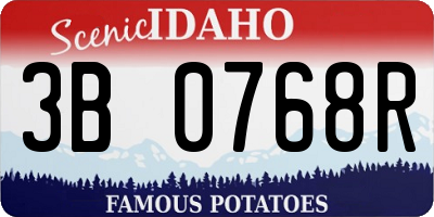 ID license plate 3B0768R