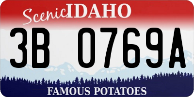 ID license plate 3B0769A