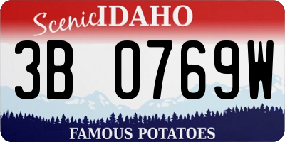 ID license plate 3B0769W