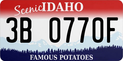 ID license plate 3B0770F