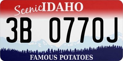 ID license plate 3B0770J