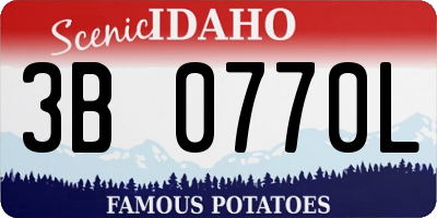 ID license plate 3B0770L