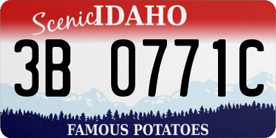ID license plate 3B0771C