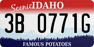 ID license plate 3B0771G