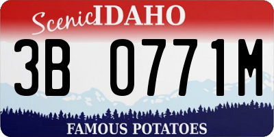ID license plate 3B0771M