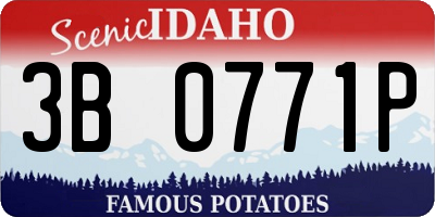 ID license plate 3B0771P