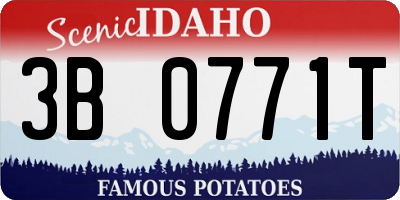 ID license plate 3B0771T
