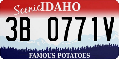 ID license plate 3B0771V