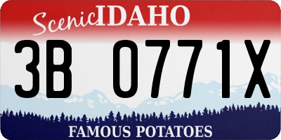 ID license plate 3B0771X