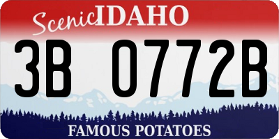 ID license plate 3B0772B