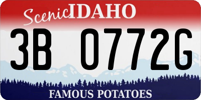 ID license plate 3B0772G