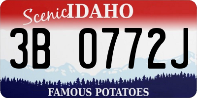 ID license plate 3B0772J