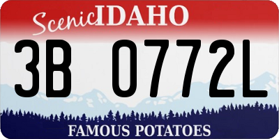 ID license plate 3B0772L
