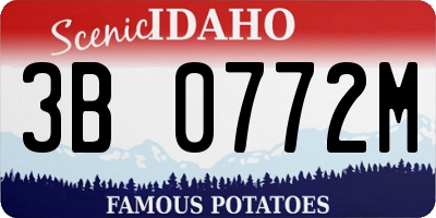 ID license plate 3B0772M