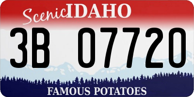 ID license plate 3B0772O