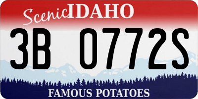 ID license plate 3B0772S