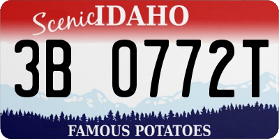 ID license plate 3B0772T