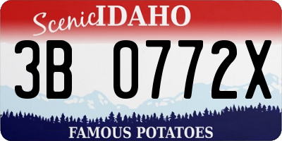 ID license plate 3B0772X