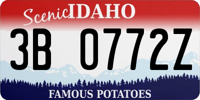 ID license plate 3B0772Z