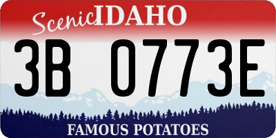 ID license plate 3B0773E