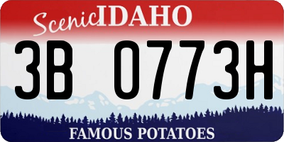 ID license plate 3B0773H