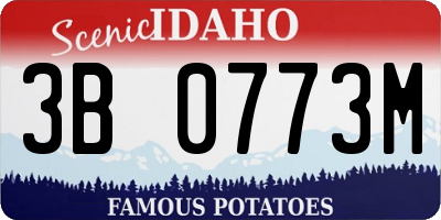 ID license plate 3B0773M