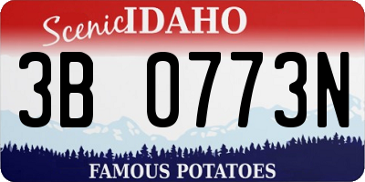 ID license plate 3B0773N