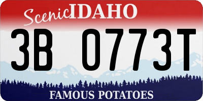 ID license plate 3B0773T