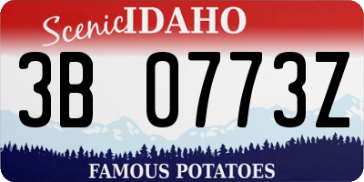 ID license plate 3B0773Z