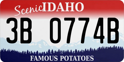 ID license plate 3B0774B
