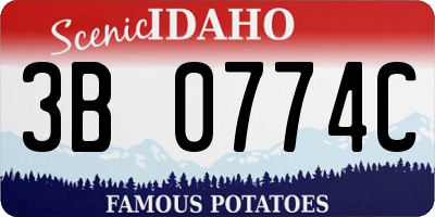 ID license plate 3B0774C