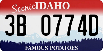 ID license plate 3B0774D