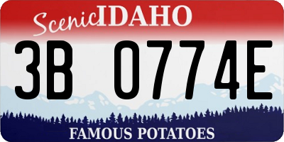 ID license plate 3B0774E
